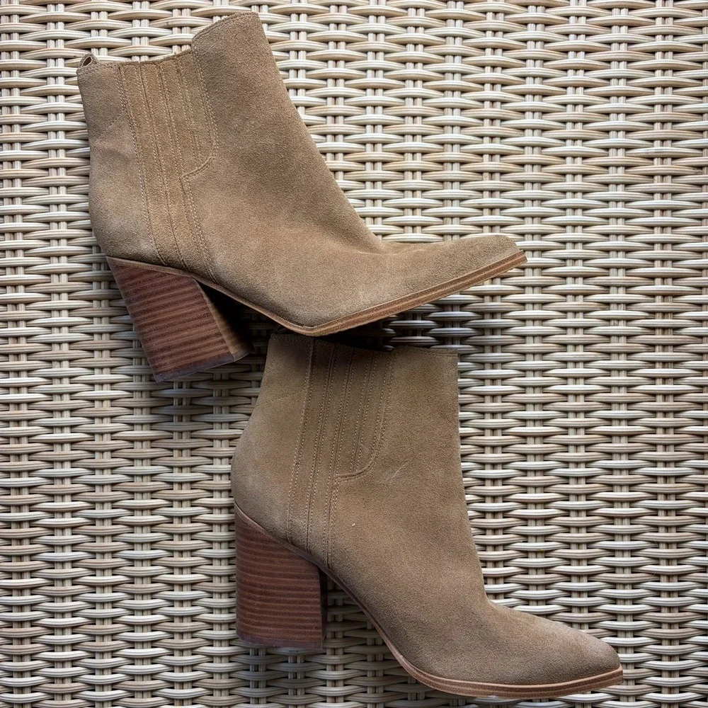 Marc Fisher Oshay Pointed Toe Booties in Brown Suede Size‎ 11M NWOB
